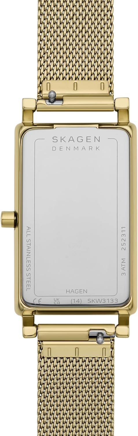 Skagen Hagen Rectangular Case Womens Watch With Stainless Steel Bracelet Mesh Or Leather Band 2