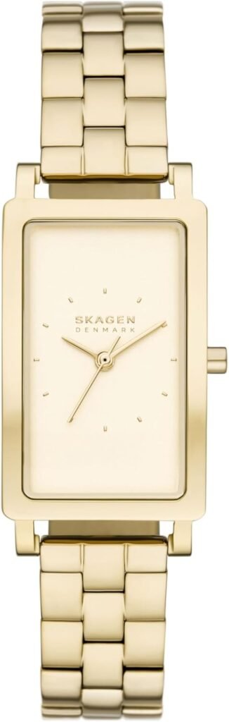Skagen Hagen Rectangular Case Womens Watch with Stainless Steel Bracelet, Mesh or Leather Band