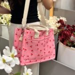 Einkaufstasche für Frauencanvas Cherry Einkaufstaschen für die Arbeit Alles Einkaufstasche Crossbody Schulter Handtaschen mit Taschen 1 150x150