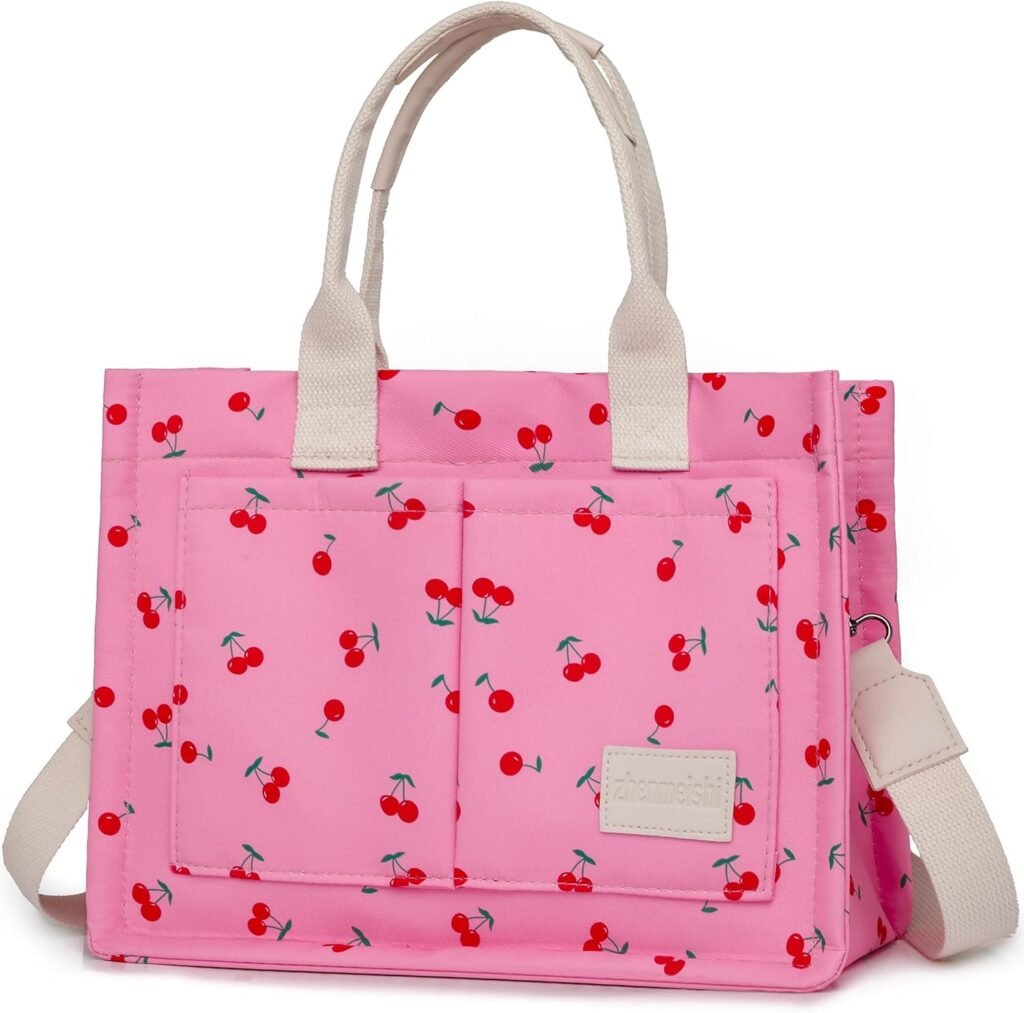 Tote Bag for Women,Canvas Cherry Tote Bags for Work Everything Tote Bag Crossbody Shoulder Handbags with Pockets Tote Bag for Women,Canvas Cherry Tote Bags for Work Everything Tote Bag Crossbody Shoulder Handbags with Pockets