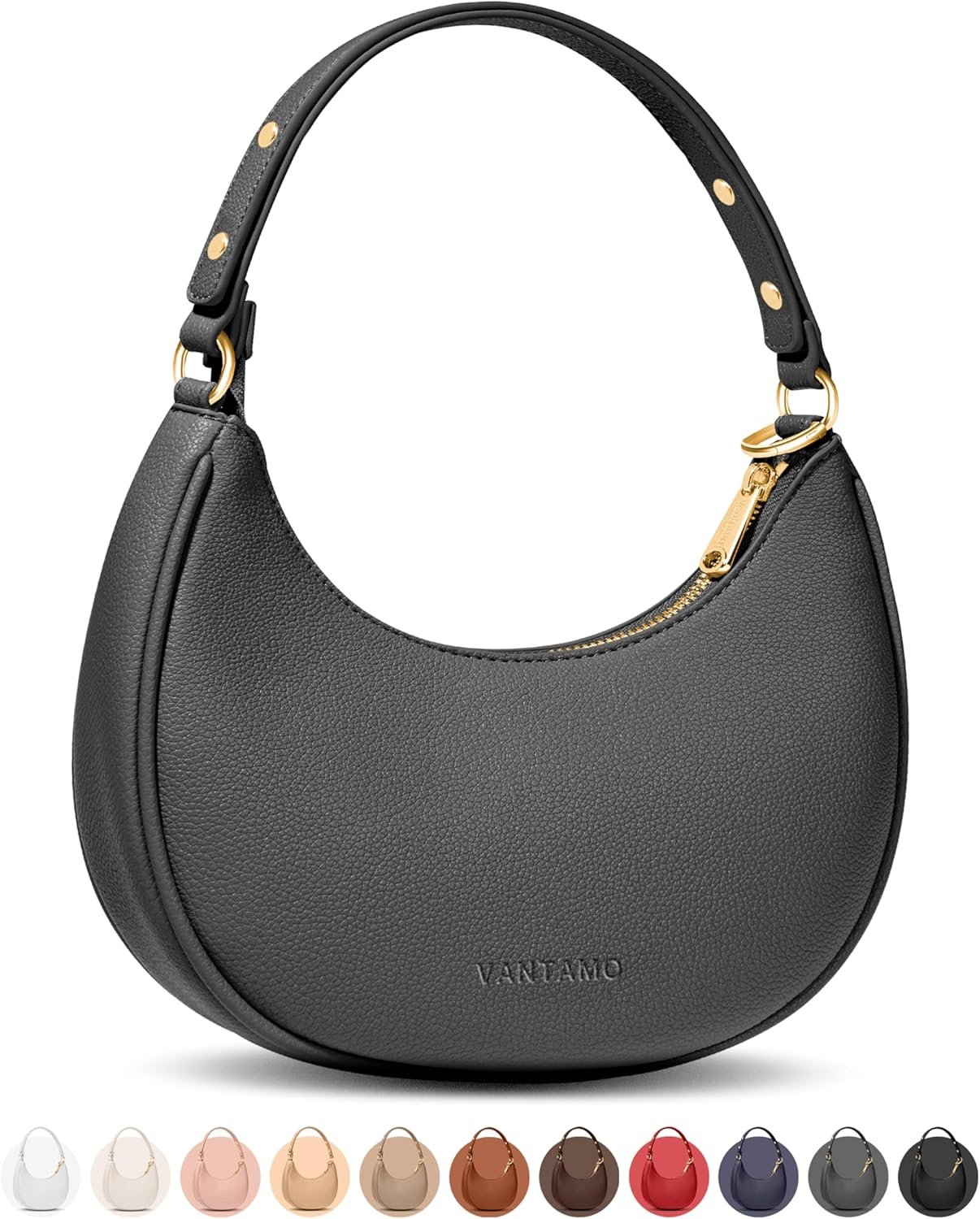 Vantamo Purse For Women Small Trendy Crescent Moon Shoulder Hand Bag Faux Leather Anti Theft Rfid Block Adjustable Strap 3