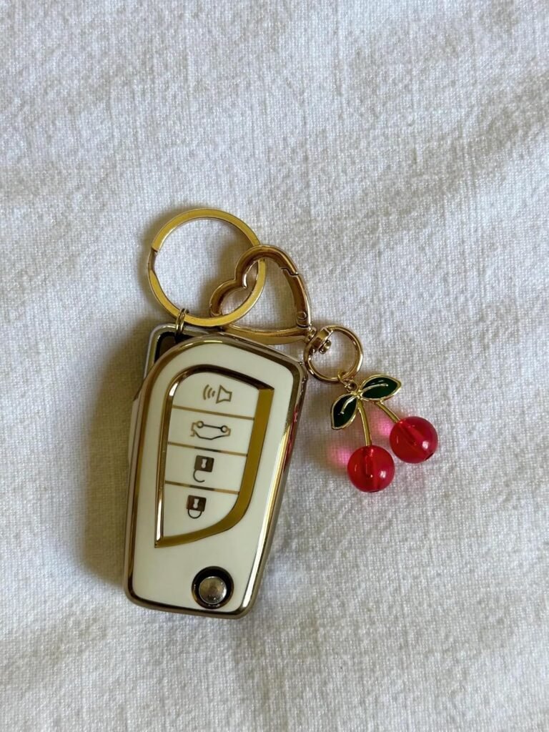 Agromusk Cute Cherry Keychain,Kawaii Cherry Bag Purse Charms for Women Car Keys Decor Gifts Stuff Accessories