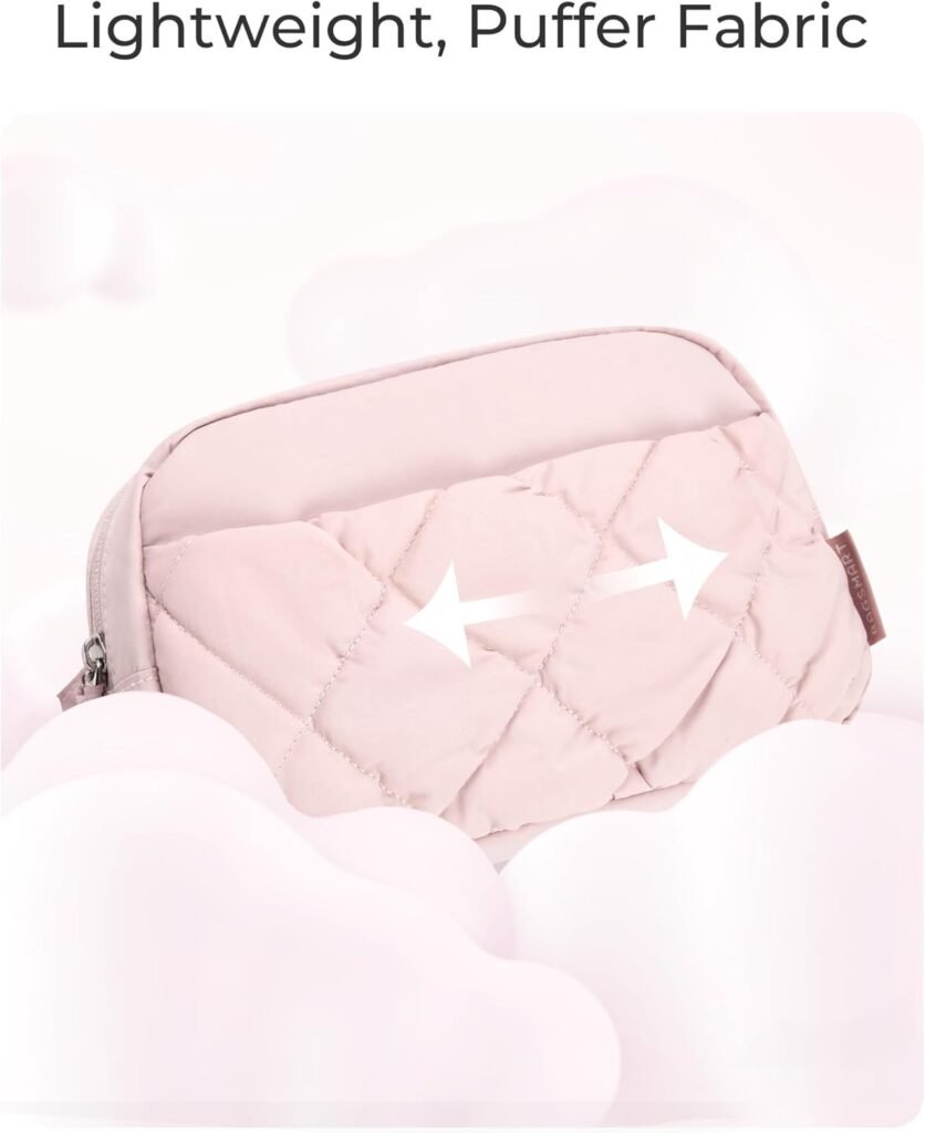 BAGSMART Adjustable Puffy Fanny Pack Crossbody Belt Bag for Women, Waist Pack Purse for Travel Hiking Running Shopping