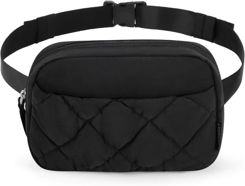 BAGSMART Adjustable Puffy Fanny Pack Crossbody Belt Bag for Women, Waist Pack Purse for Travel Hiking Running Shopping