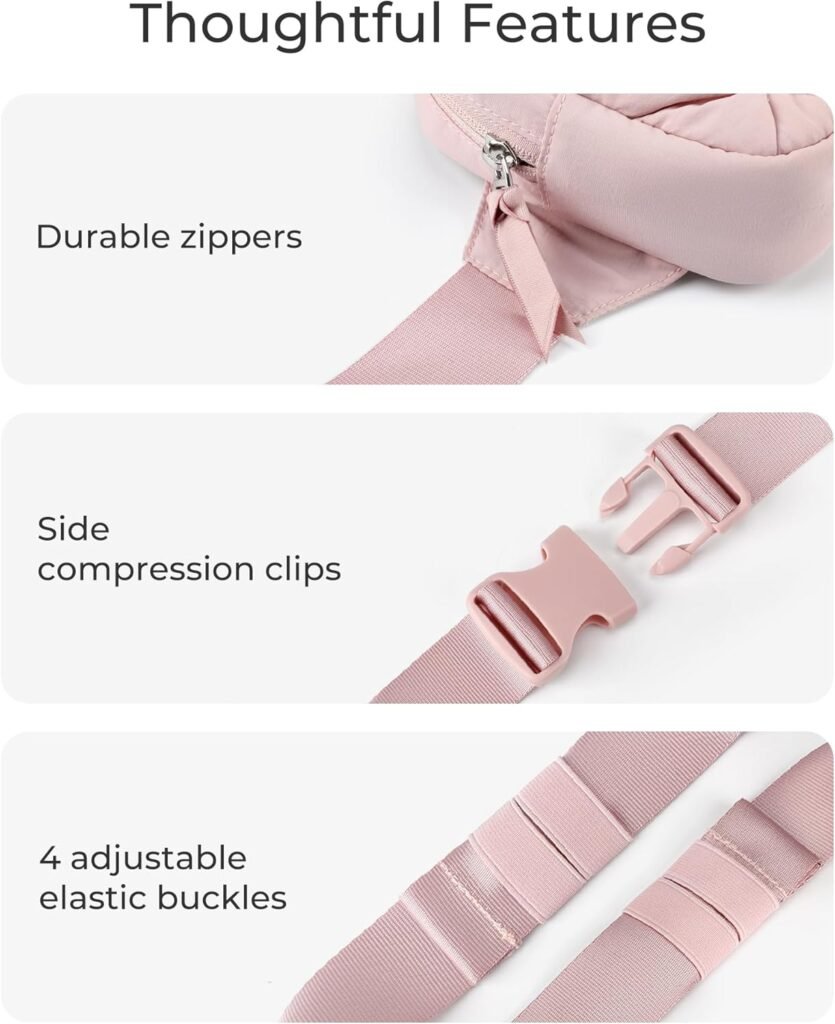 BAGSMART Adjustable Puffy Fanny Pack Crossbody Belt Bag for Women, Waist Pack Purse for Travel Hiking Running Shopping