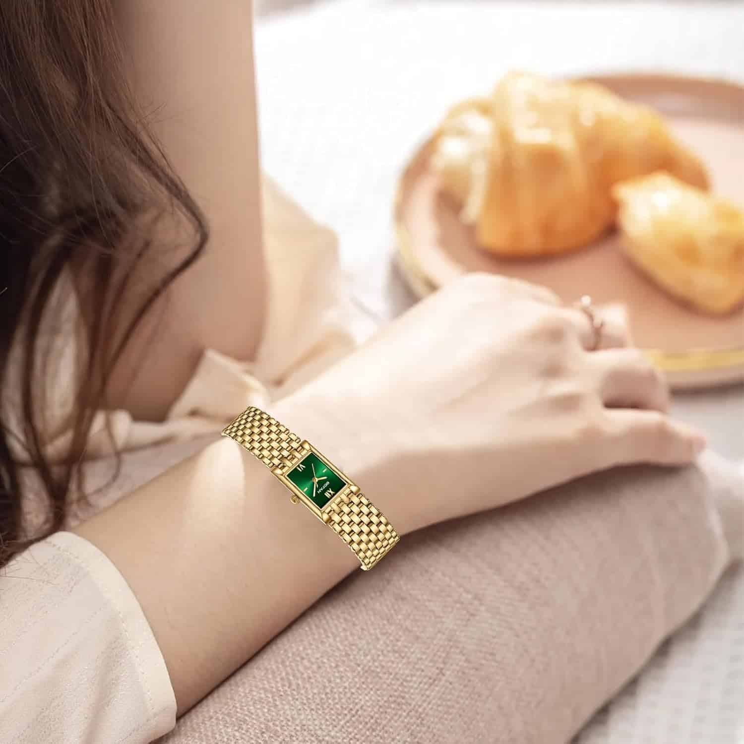 Bofan Gold Watches For Women Luxury Ladies Quartz Wrist Watch With Stainless Steel Braceletwaterproofcasual Fashion Squa 3