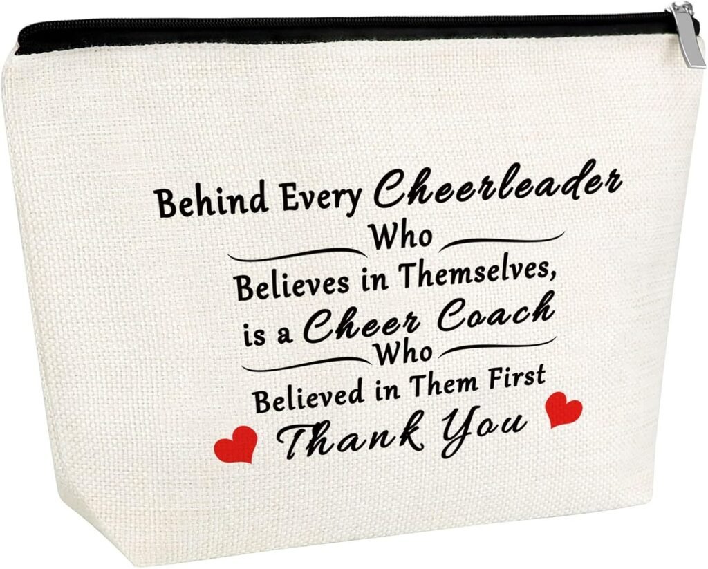 Cheer Coach Gift Cheerleading Coach Makeup Bag for Women Appreciation Gift for Cheerleading Coach Cheer Coach Cosmetic Bag Cheer Mom Gift Thank You Cheer Coach Gift From Cheerleader Cosmetic Pouch