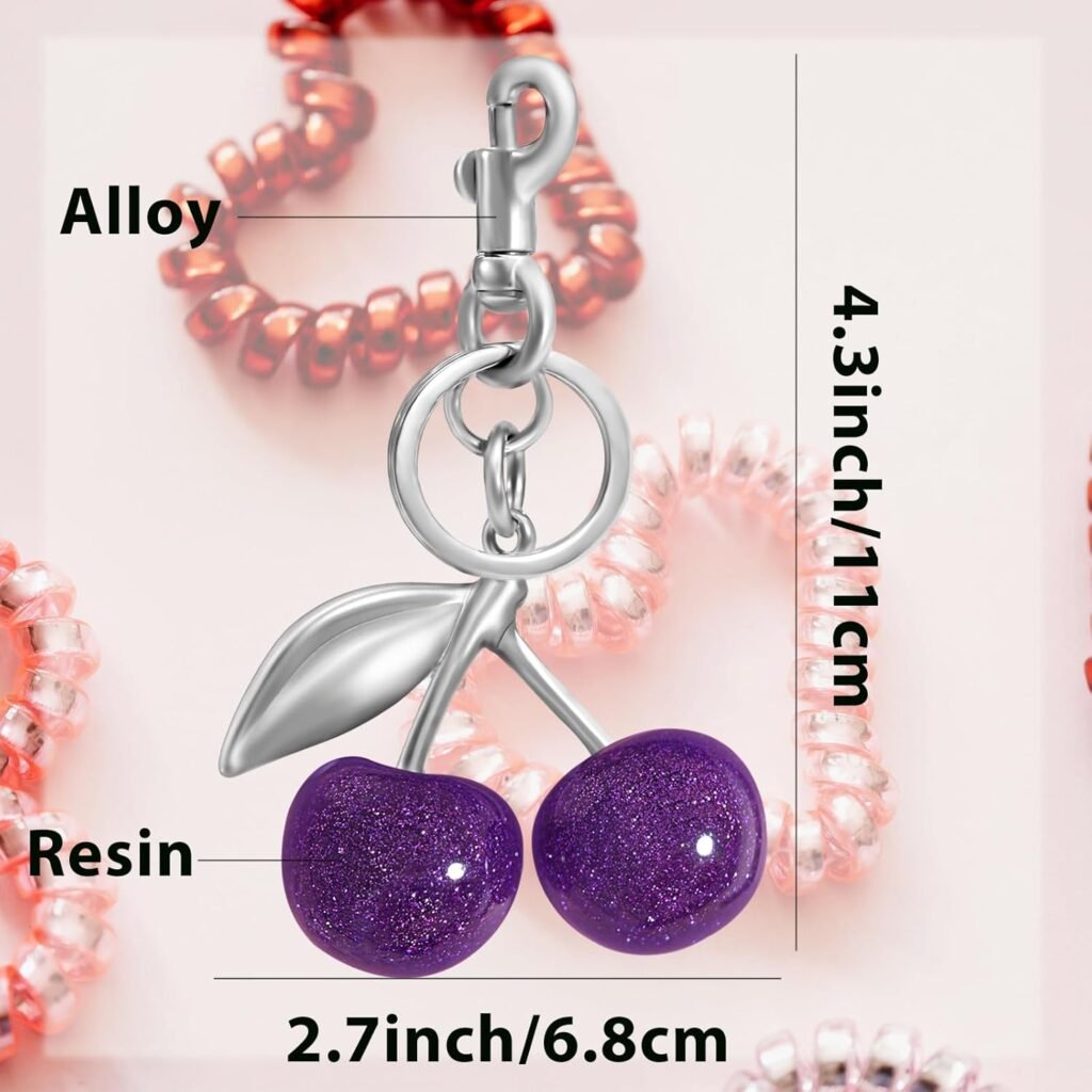 Cherry Keychain Cherry Bag Charm Purse Charms for Handbags Cute Keychain Cherry Accessories for Women Cherry Charm Gift