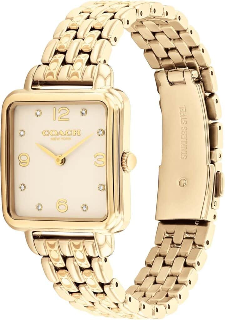 COACH Cass Womens 2H Quartz Watch - 28mm Square Stainless Steel Bracelet - Premium Fashion Timepiece - Gift for Her