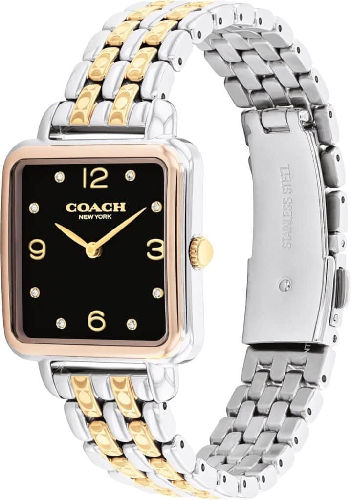 COACH Cass Womens 2H Quartz Watch - 28mm Square Stainless Steel Bracelet - Premium Fashion Timepiece - Gift for Her