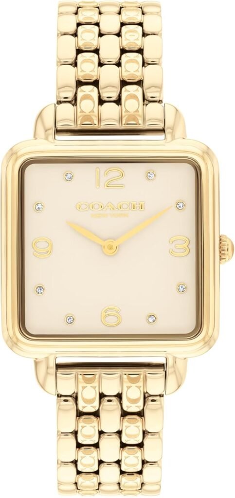 COACH Cass Womens 2H Quartz Watch - 28mm Square Stainless Steel Bracelet - Premium Fashion Timepiece - Gift for Her