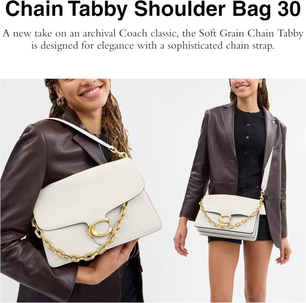 Coach Chain Tabby Shoulder Bag 30, B4/Chalk Coach Chain Tabby Shoulder Bag 30, B4/Chalk