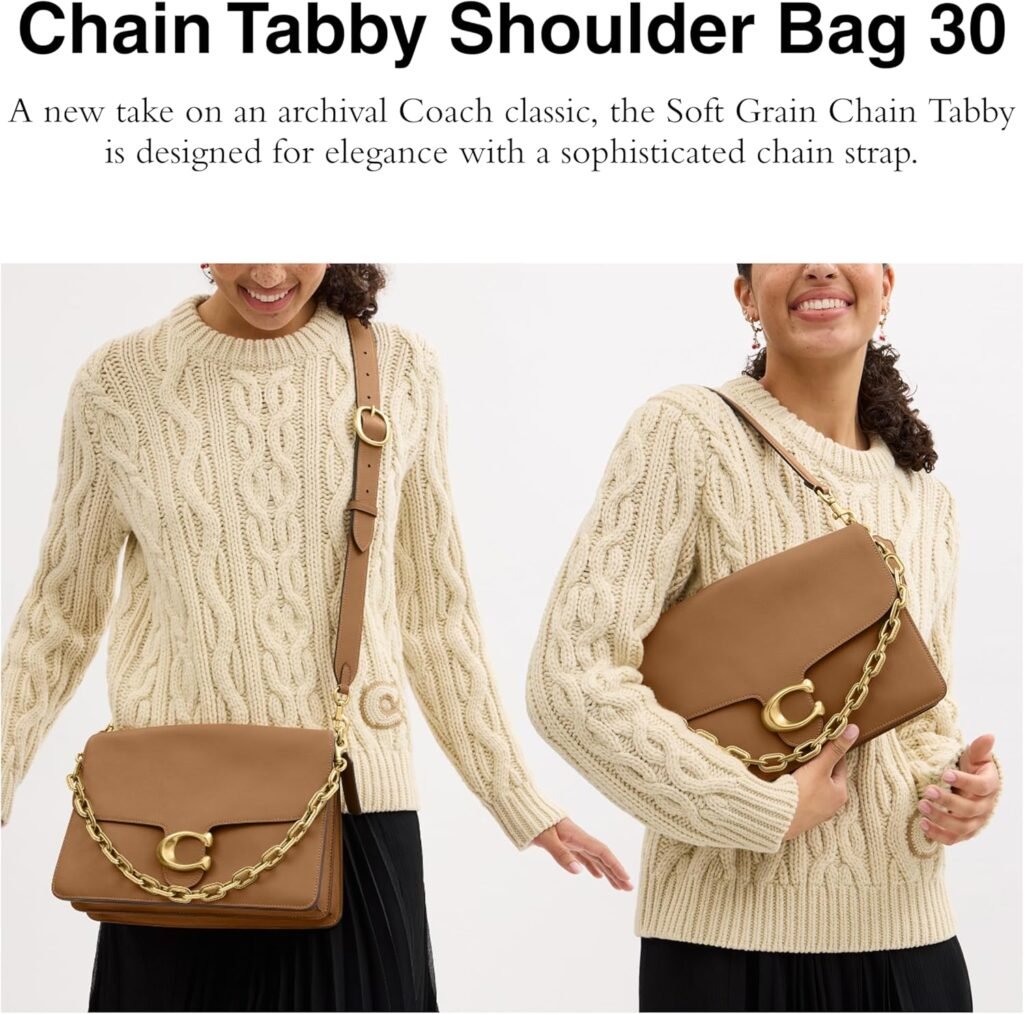 Coach Chain Tabby Shoulder Bag 30 B4honey Brown 2 1024x1014