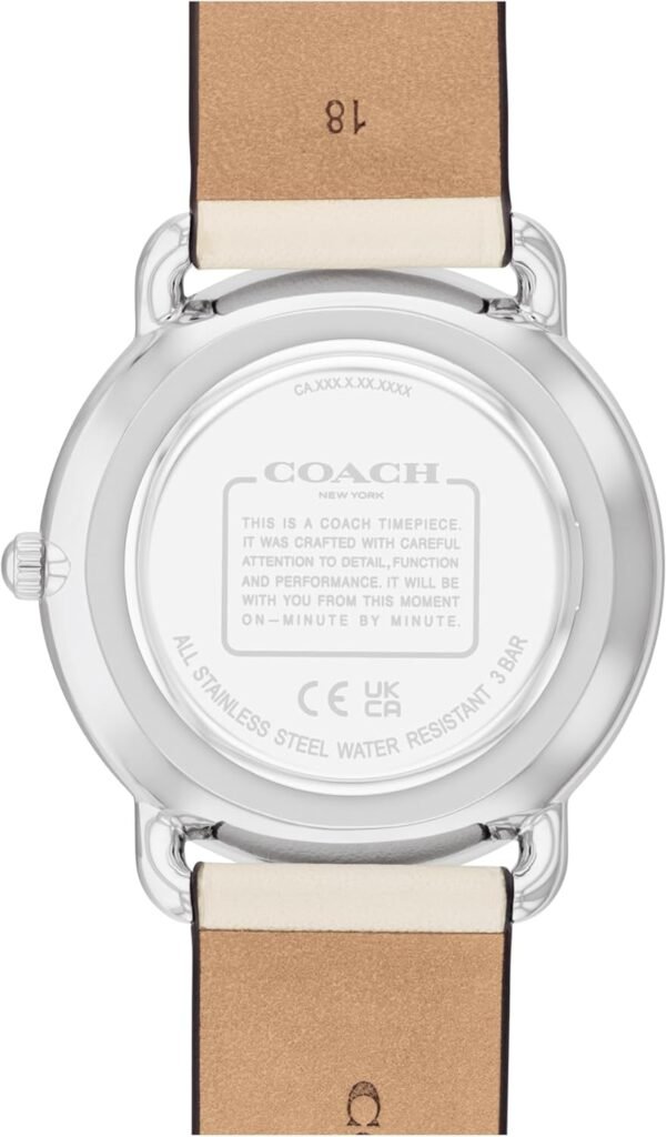Coach Elliot Womens 2H Quartz Watch - Calfskin Leather Strap - Cherry Swirl Design - Premium Fashion, Everyday Wear - Gift for Her - 36mm