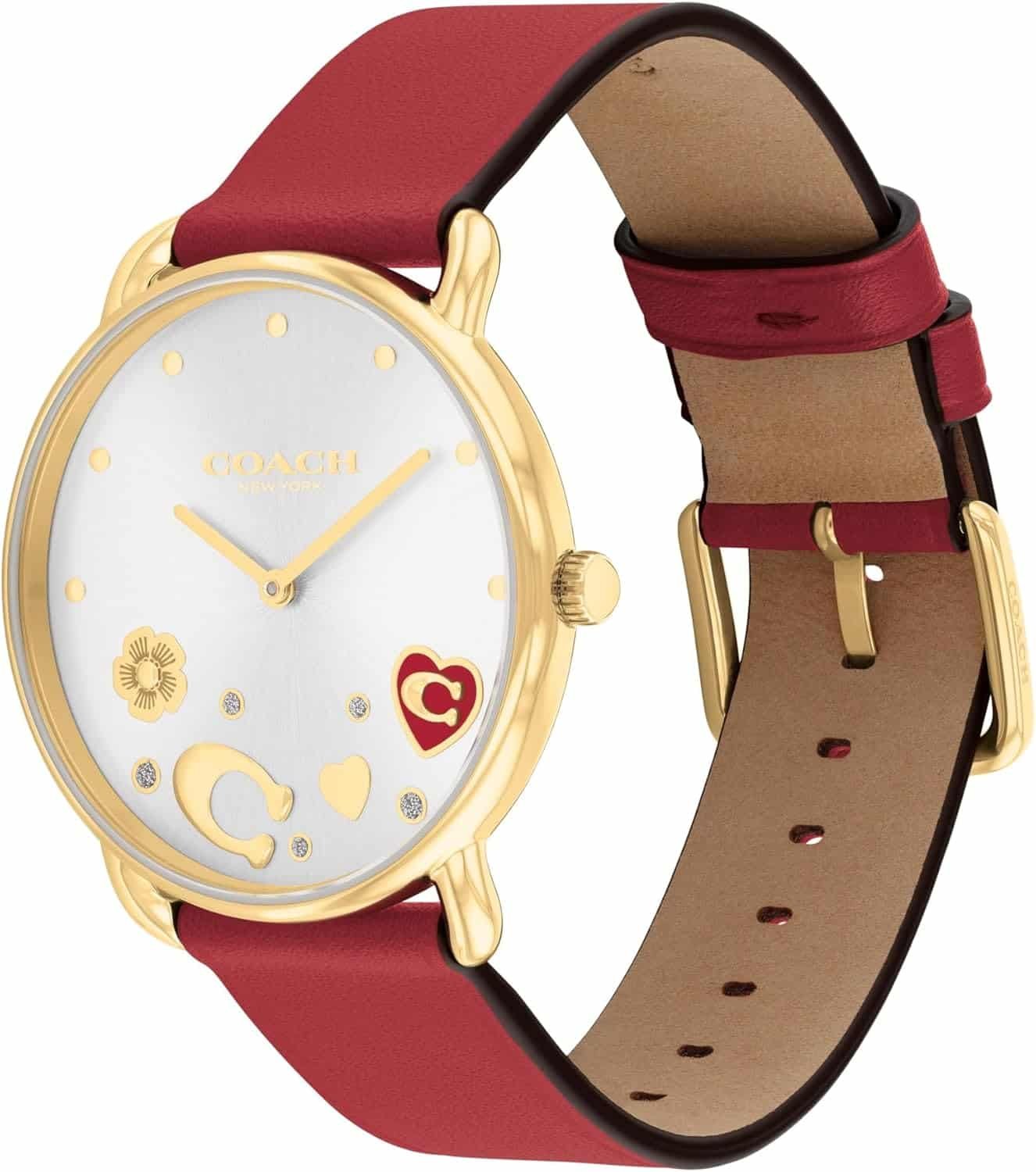 Coach Elliot Womens 2h Quartz Watch Calfskin Leather Strap Sparkling Crystal Accents Premium Fashion Everyday Wear Gift 1 2