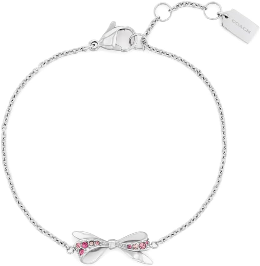 Coach Elliot Womens Gift Set - 36mm Quartz Watch with Stainless Steel Mesh Strap - Includes Chain Bracelet with Bow - Gift for Her