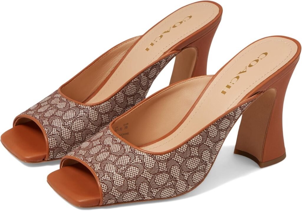 Coach Womens Laurence Metallic Leather Sandal Pump