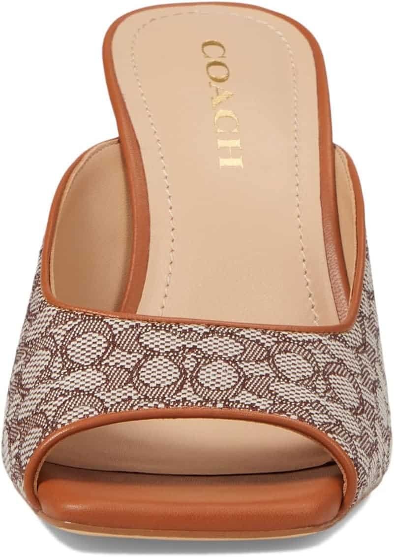 Coach Womens Laurence Metallic Leather Sandal Pump 2