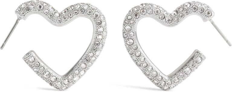 COACH Womens Pavé Heart Hoop Earrings Review