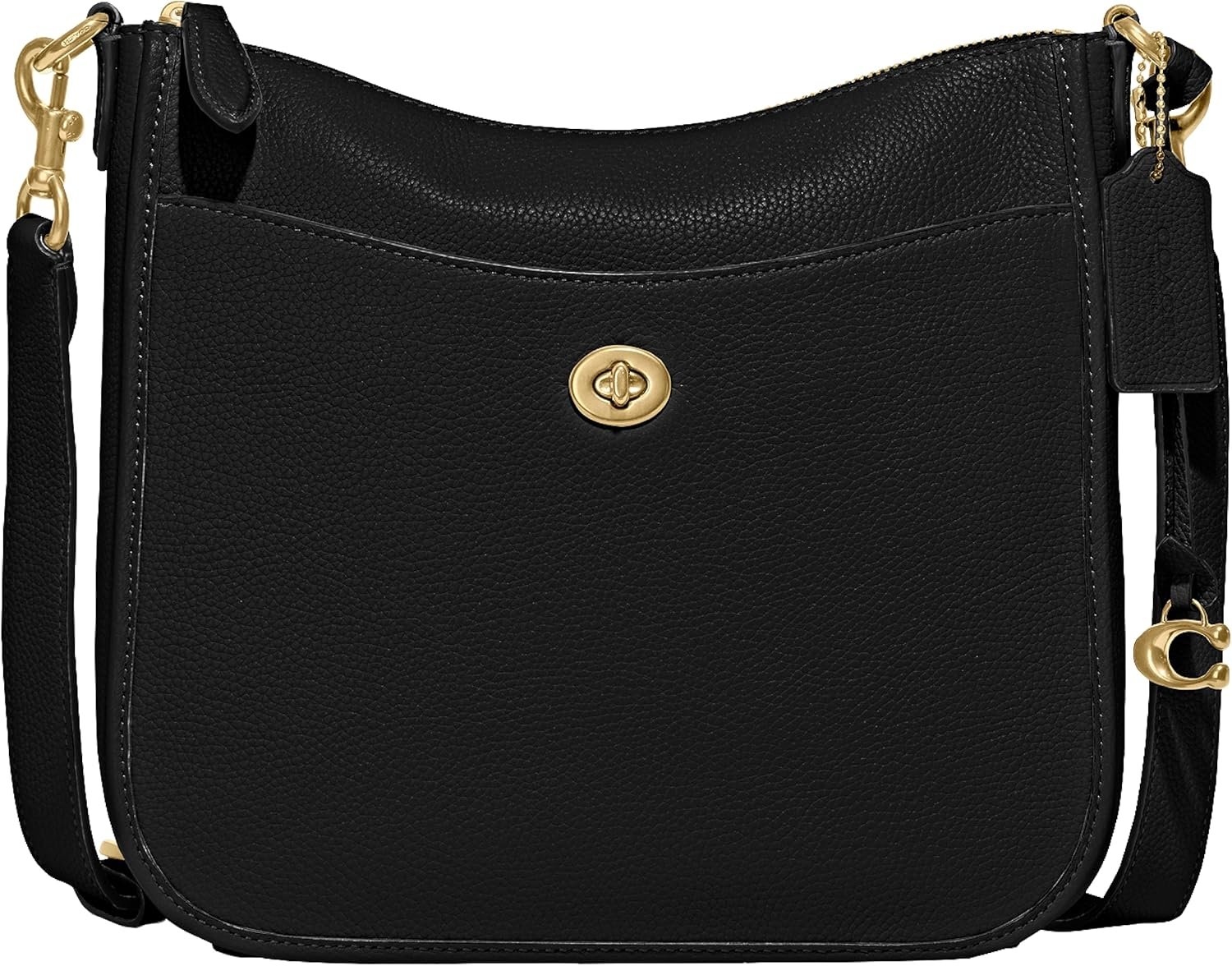 Coach Womens Polished Pebble Leather Chaise Crossbody