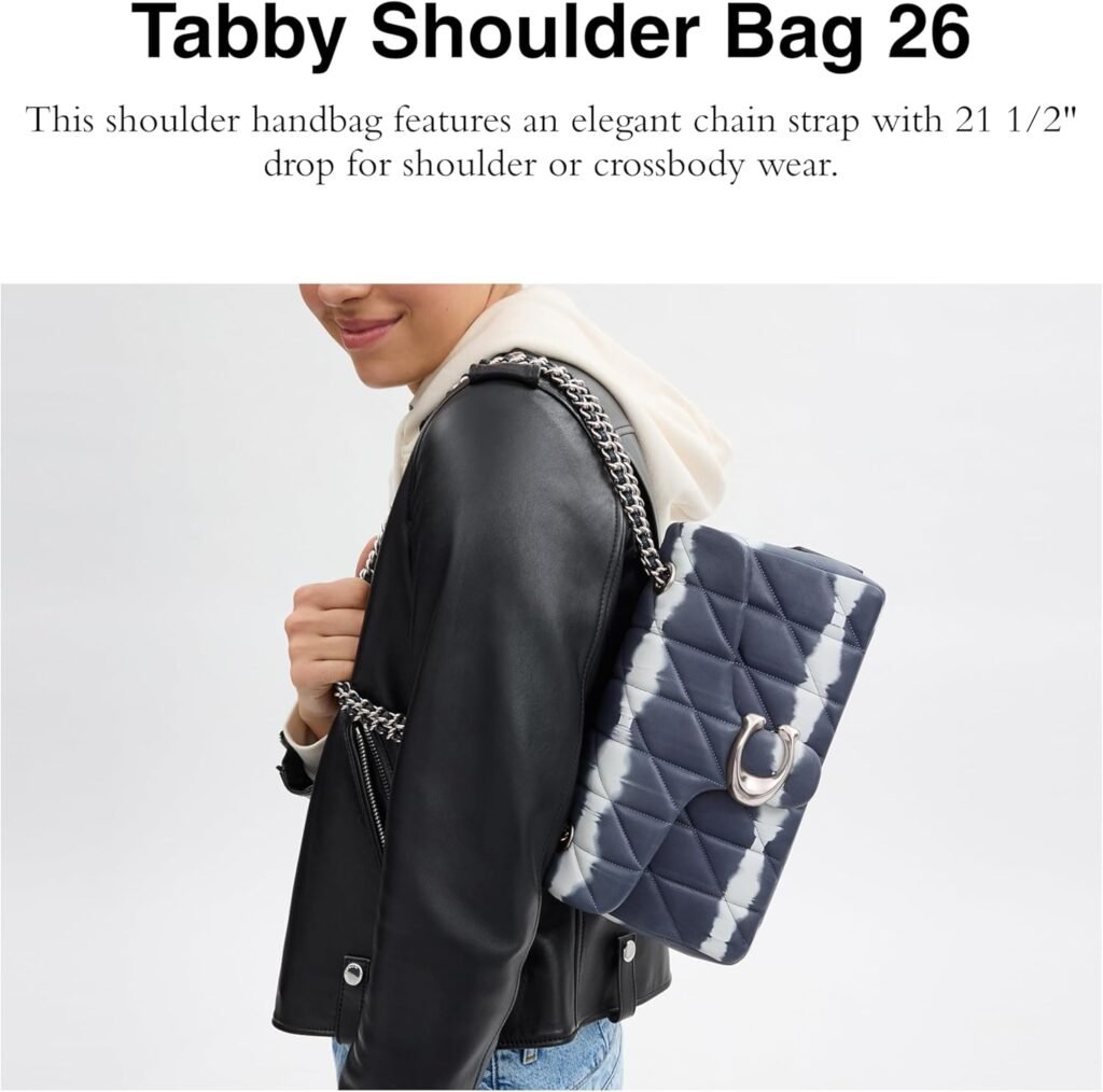 Coach Womens Quilted Leather Covered C Tabby Shoulder Bag 26 with Chain Strap Coach Womens Quilted Leather Covered C Tabby Shoulder Bag 26 with Chain Strap