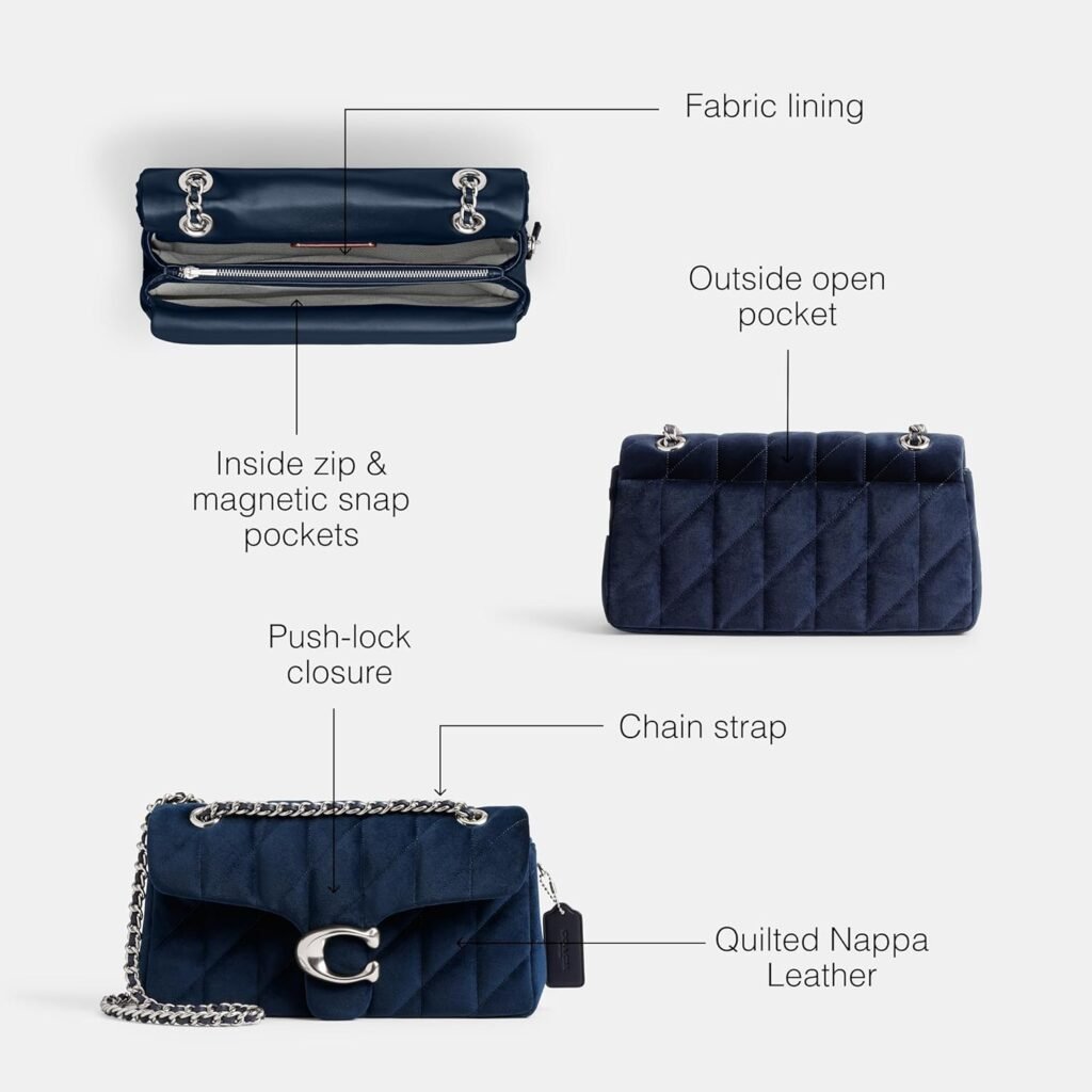 Coach Womens Quilted Leather Covered C Tabby Shoulder Bag 26 with Chain Strap Coach Womens Quilted Leather Covered C Tabby Shoulder Bag 26 with Chain Strap