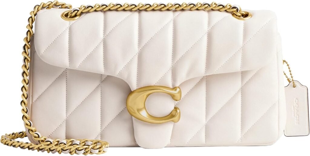 Coach Womens Quilted Leather Covered C Tabby Shoulder Bag 26 with Chain Strap