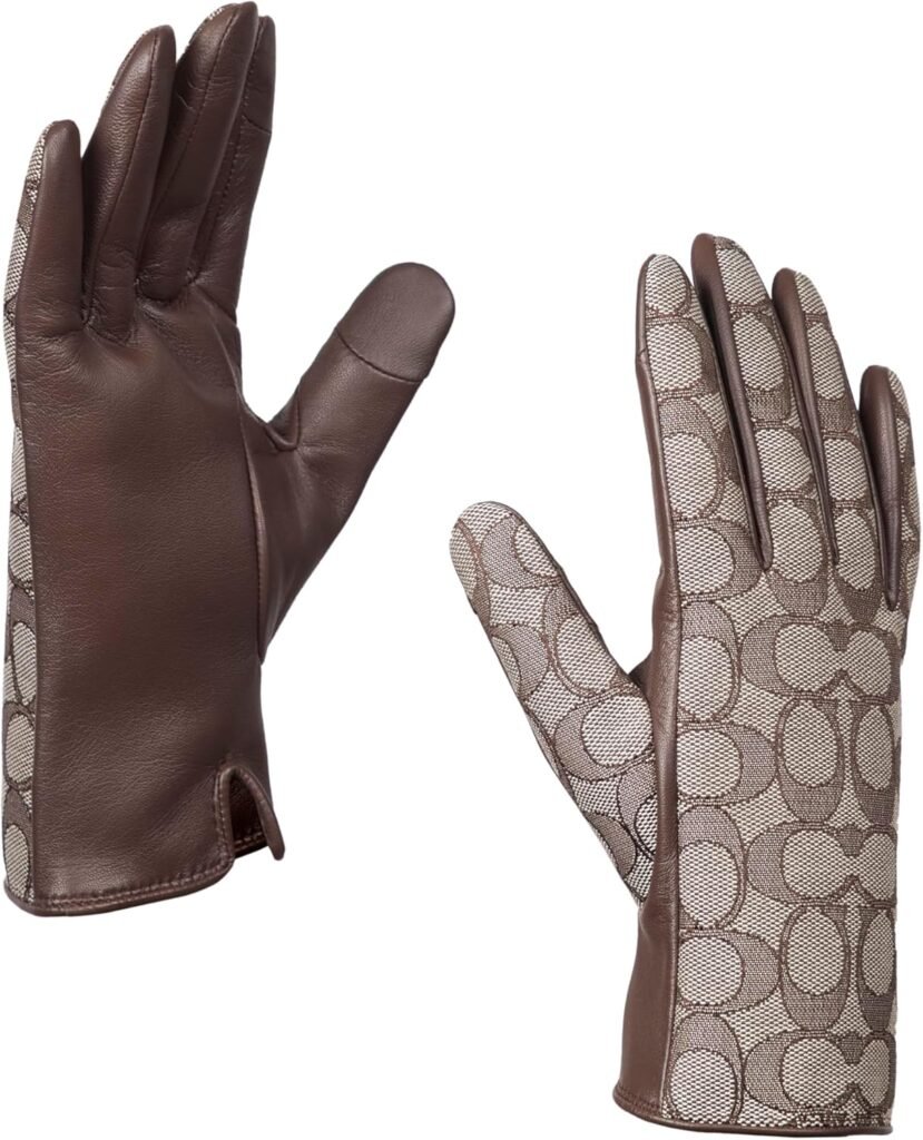 Coach Womens Signature C Leather Tech Glove
