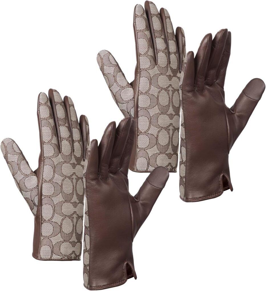 Coach Womens Signature C Leather Tech Glove