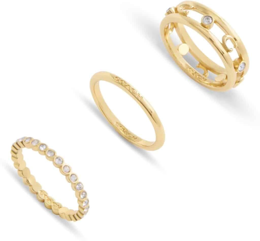 Coach Womens Signature C Open Ring Set