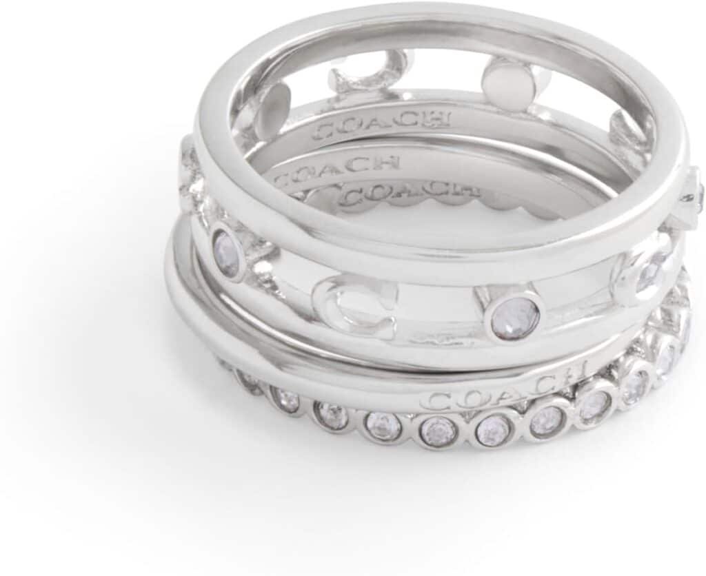Coach Womens Signature C Open Ring Set