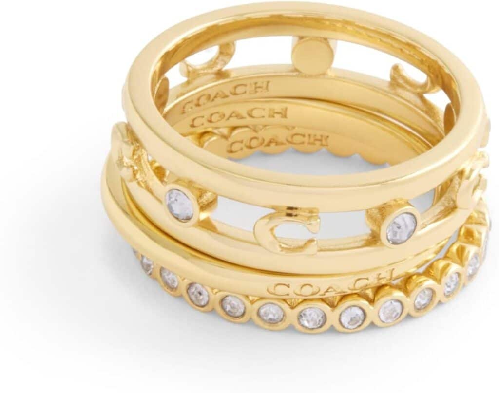 Coach Womens Signature C Open Ring Set