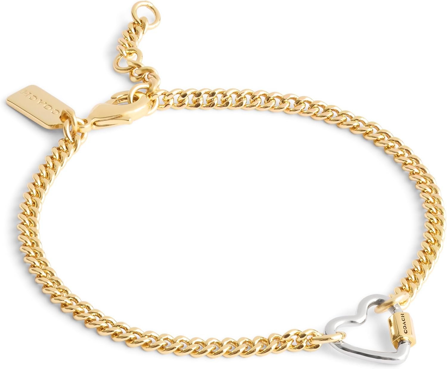 Coach Womens Signature Carabiner Heart Link Bracelet 2