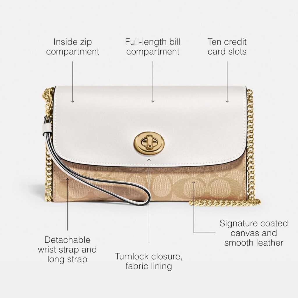 Coach Womens Signature Chain Crossbody Bag