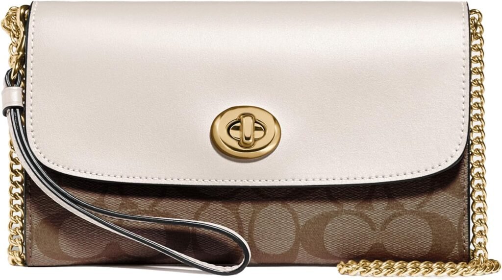 Coach Womens Signature Chain Crossbody Bag