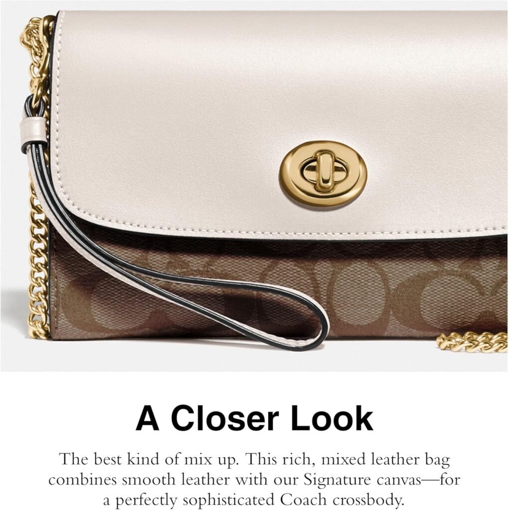 Coach Womens Signature Chain Crossbody Bag