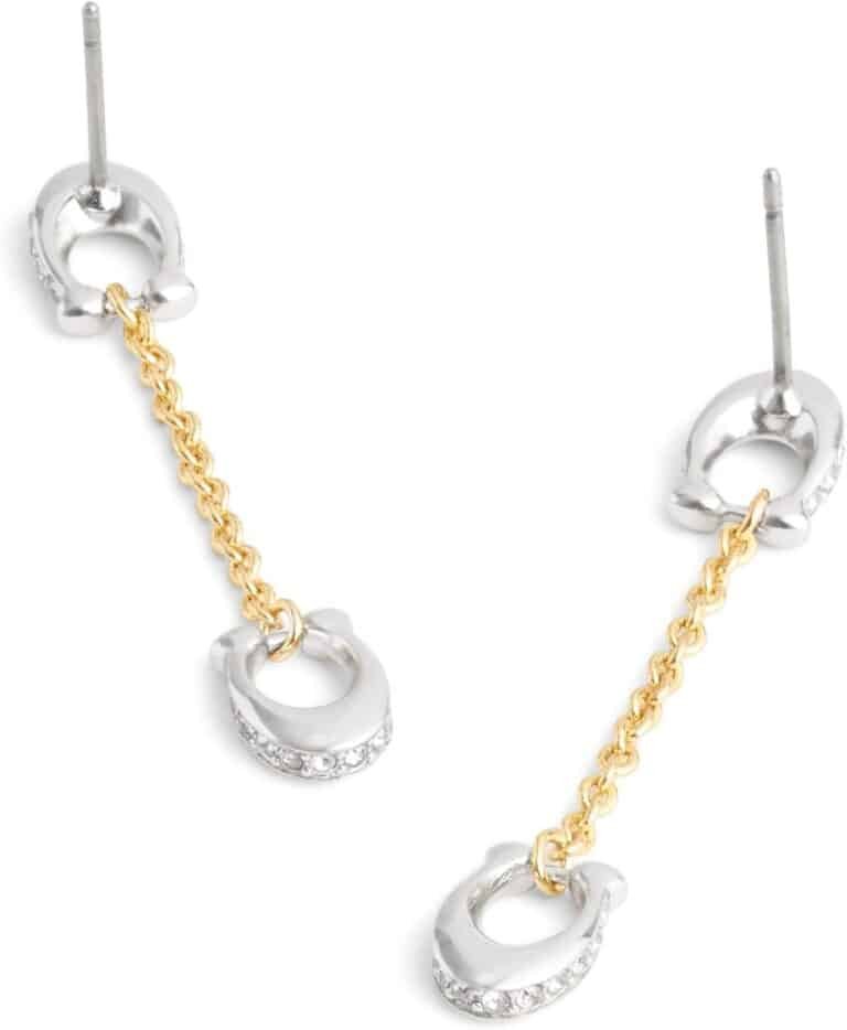 COACH Women’s Signature Pavé C Linear Earrings Review