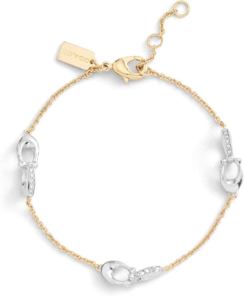 COACH Womens Signature Pavé C Strand Bracelet