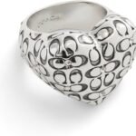 Coach Womens Signature Quilted Heart Cocktail Ring 150x150
