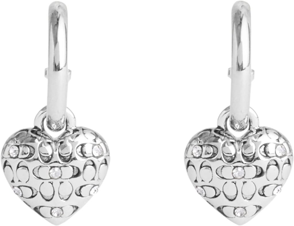 COACH Womens Signature Quilted Heart Huggies