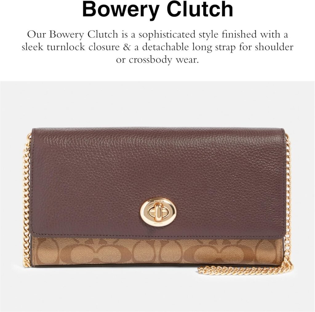 Coach Womens Signature Snake Mix Bowery Clutch