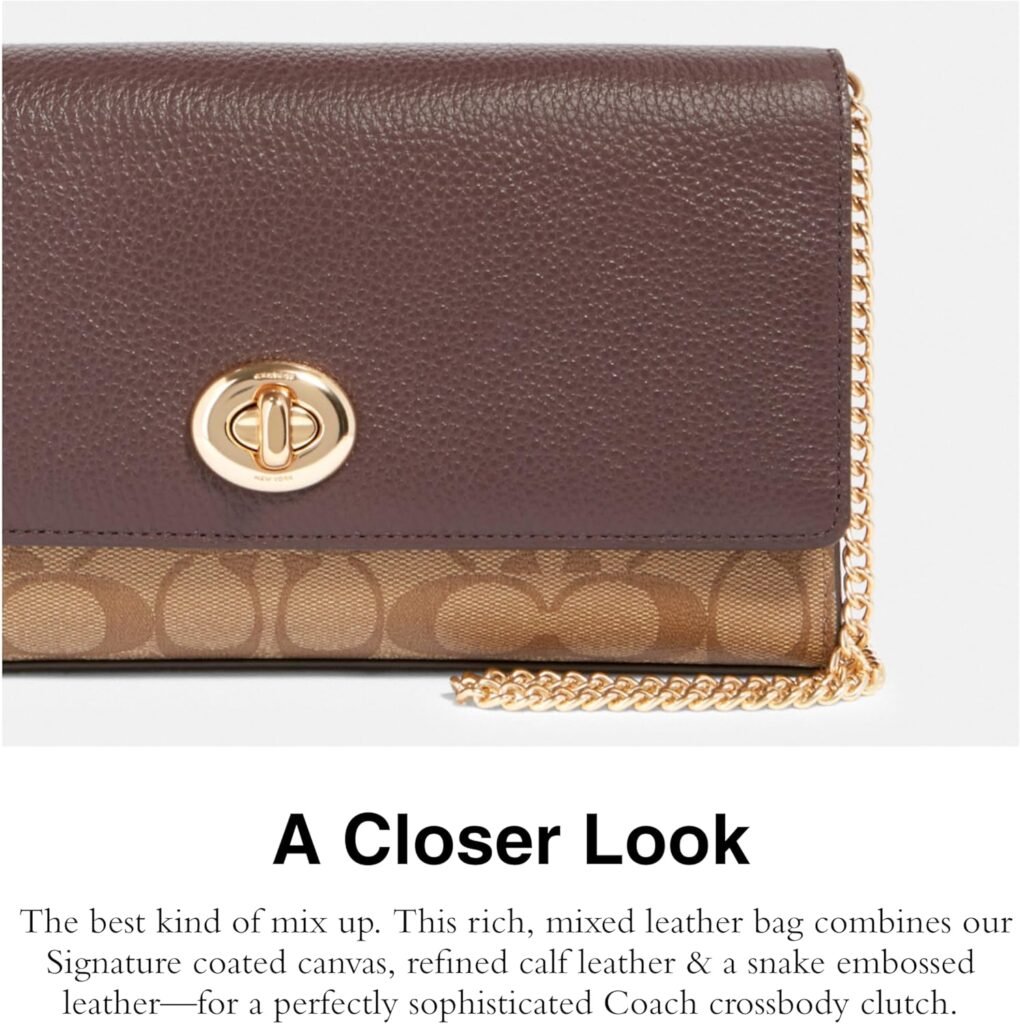Coach Womens Signature Snake Mix Bowery Clutch