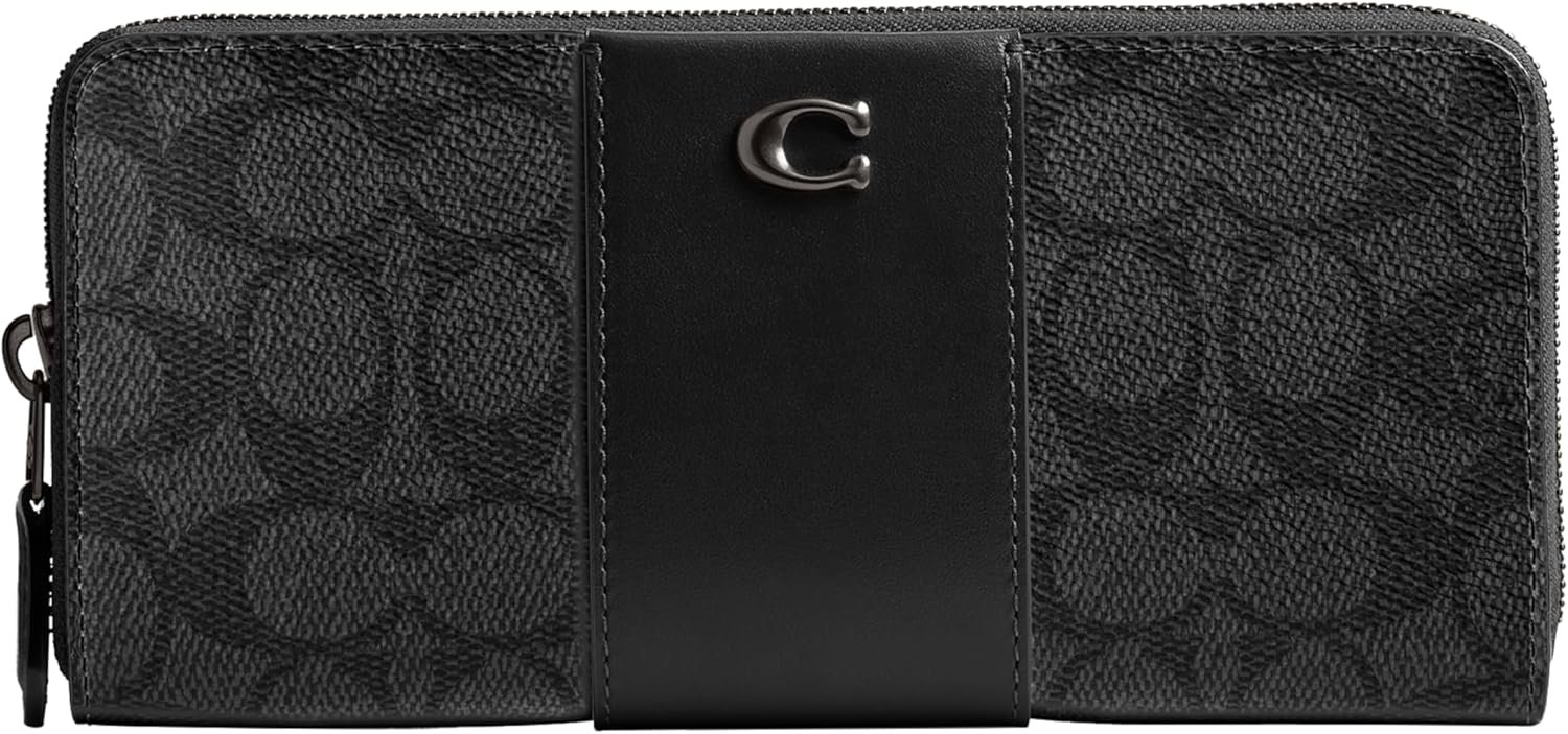 Coach Womens Slim Accordion Zip V5charcoal Black