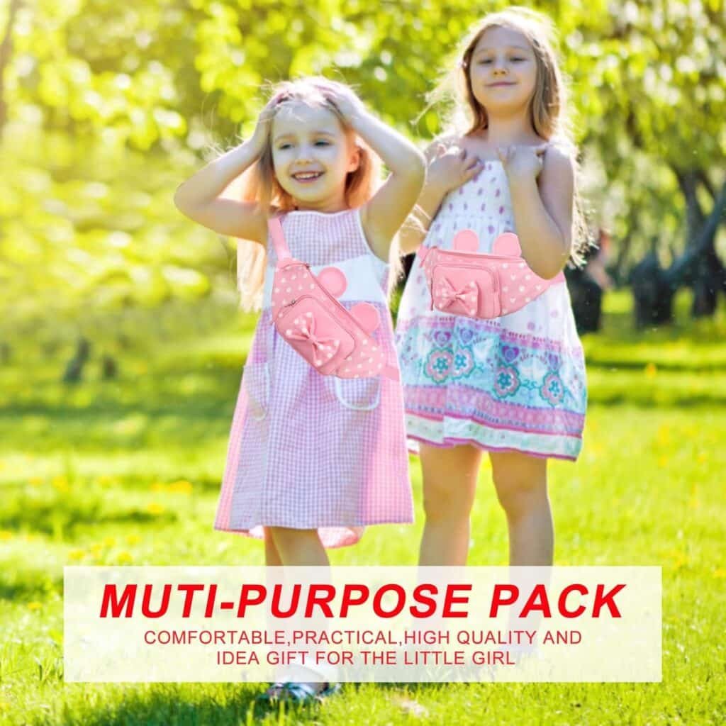 Cute Fanny Pack for Travel Best Fanny Pack Women Waist Pack Teen Girls Mini Mouse Belt Bag Cartoon Fanny Pack Hiking Bum Bags Outdoor Waist Bag with Mouse Ears Red