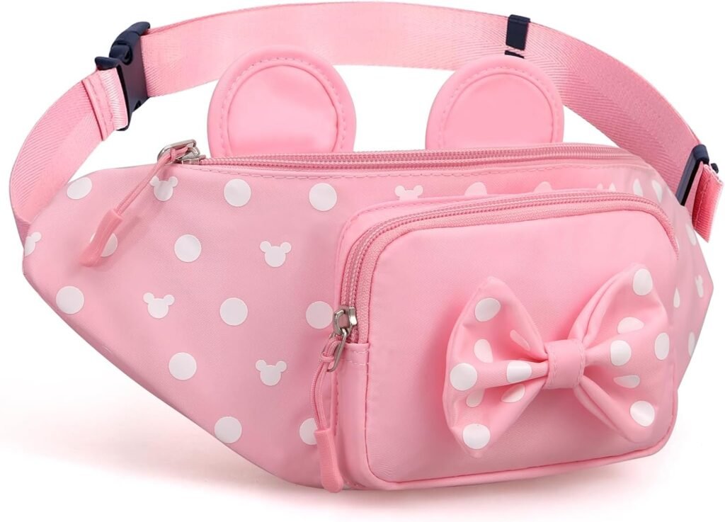 Cute Fanny Pack for Travel Best Fanny Pack Women Waist Pack Teen Girls Mini Mouse Belt Bag Cartoon Fanny Pack Hiking Bum Bags Outdoor Waist Bag with Mouse Ears Red