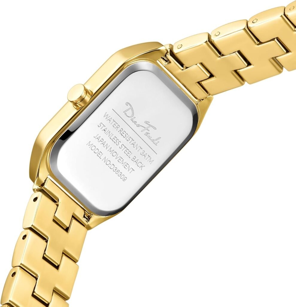 Diaofendi Womens Petite Gold Watch,Dress Analog Waterproof, Stainless Steel Bracelet Watches for Women