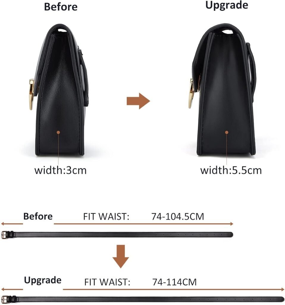 ECOSUSI Fanny Pack for Women PU Leather Belt Bag Waist Bag Fashion Waist Pack Pouch Small Purse for Party, Travel, Hiking