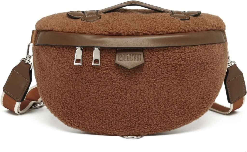 Eslcorri Crossbody Bags for Women - Fashion Sling Purse Shoulder Bag Fanny Pack Leather Causal Chest Bum Bag Cross Body Purse