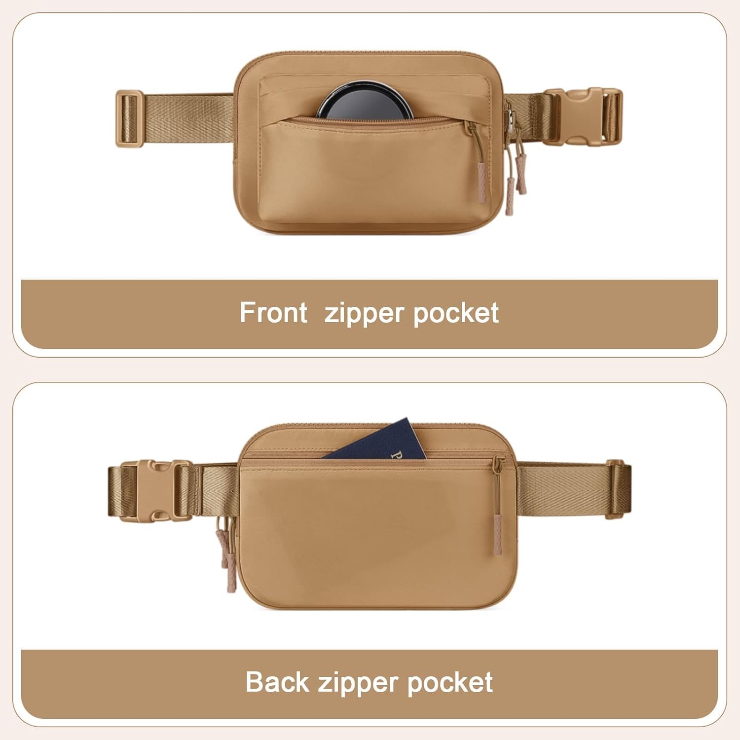 Fanny Packs For Women Menbelt Bag With 4 Zipper Pocketswaterproof Crossbody Bagfashion Waist Packs With Adjustable Long 1 2