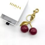 Flexita Cherry Bag Charm Cherry Keychain Accessory Purse Charm Cherries Handbag Pendant Keychain Womens Resin With Box 3 150x150